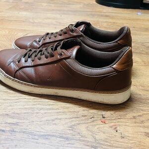 Nautica Men's Brown Leather Sneakers